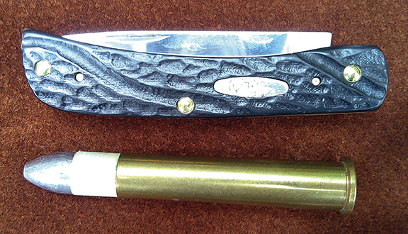 When closed, the Sodbuster Jr. is about the same length as a paper patched 45-90.